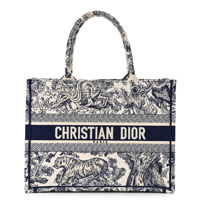 Christian Dior Canvas Embroidered Medium Dioriviera Toile De Jouy Reverse Book Tote Blue 1 of 13
