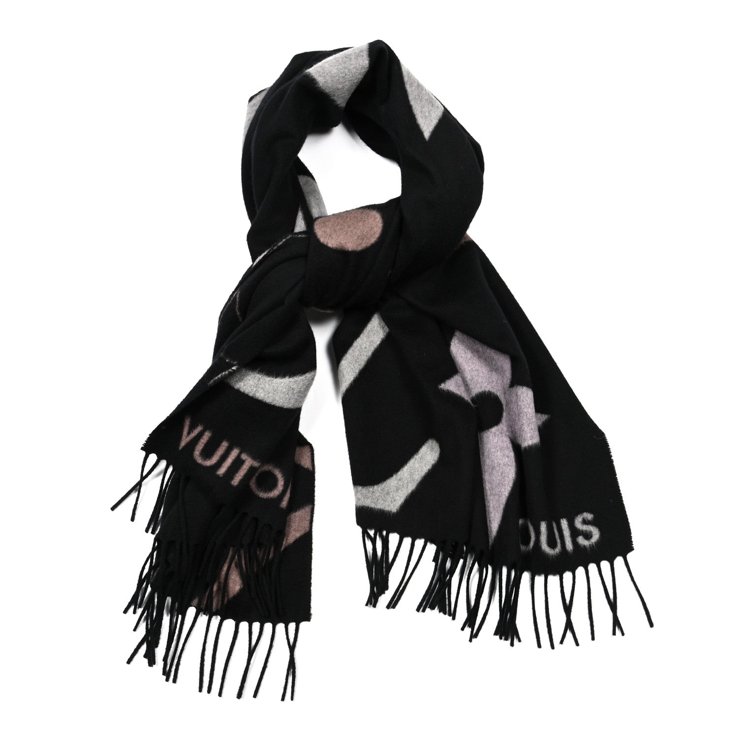 Louis Vuitton Cashmere Wool Monogram Ultimate Scarf Black 1 of 3
