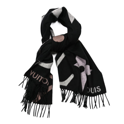 Louis Vuitton Cashmere Wool Monogram Ultimate Scarf Black 1 of 3