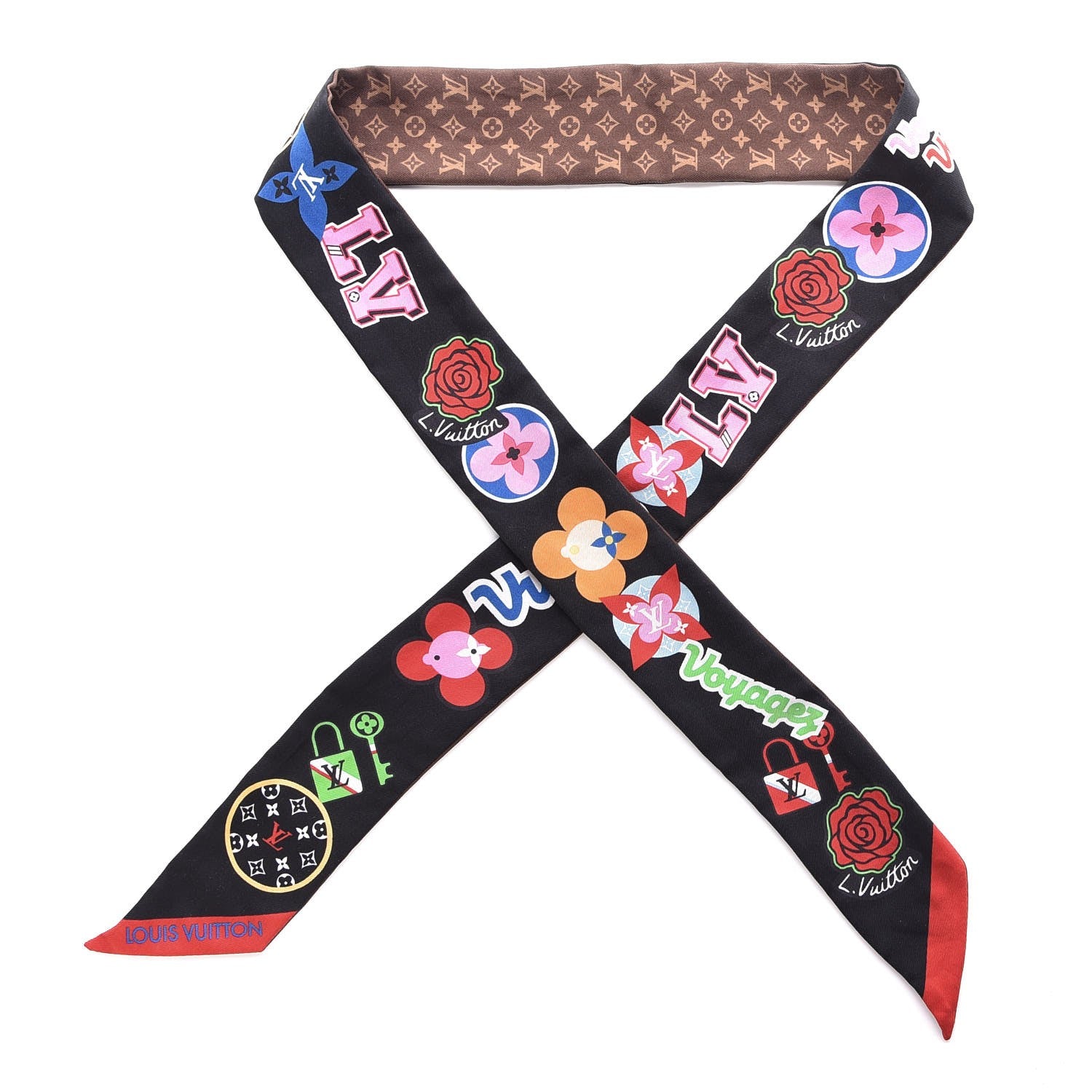 Louis Vuitton Silk Monogram LV Stories BB Bandeau Black 1 of 4