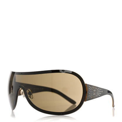 Chanel Shield Crystal CC Logo Sunglasses 4148-B Brown 1 of 8