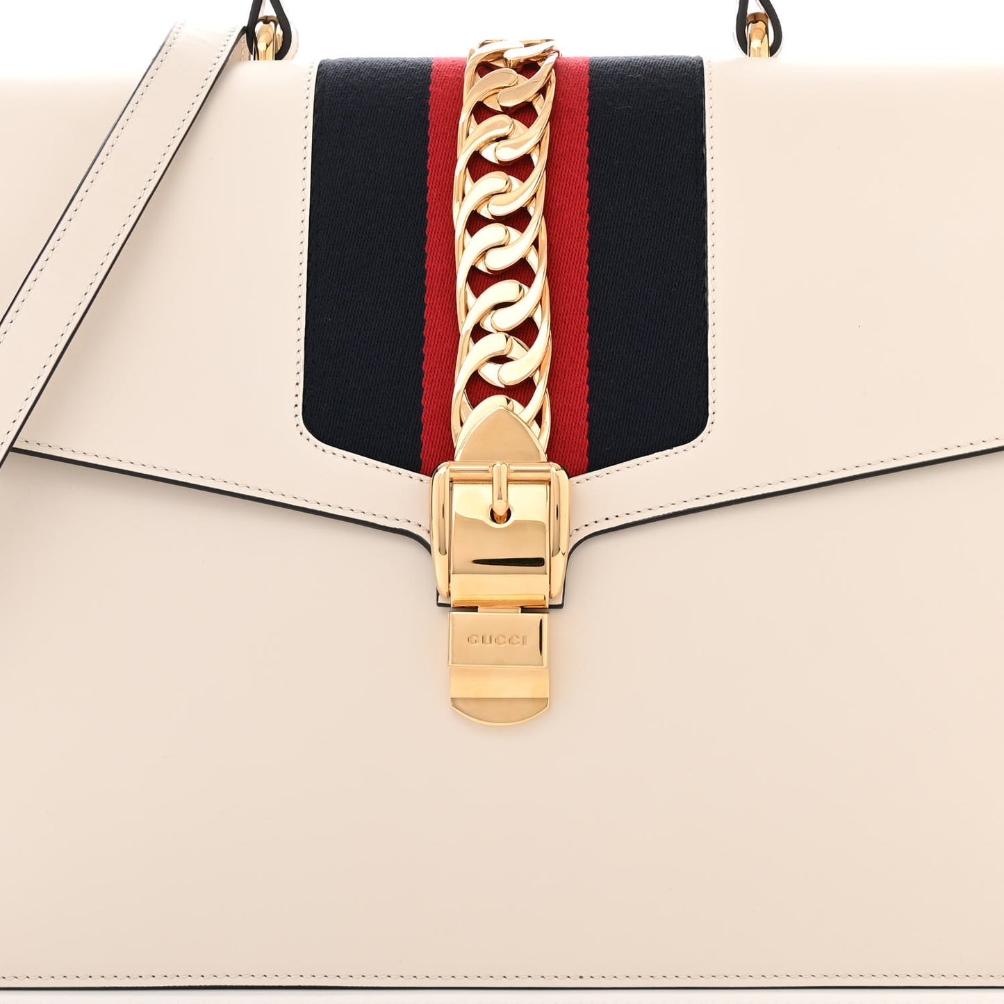 Calfskin Maxi Sylvie Top Handle Bag White