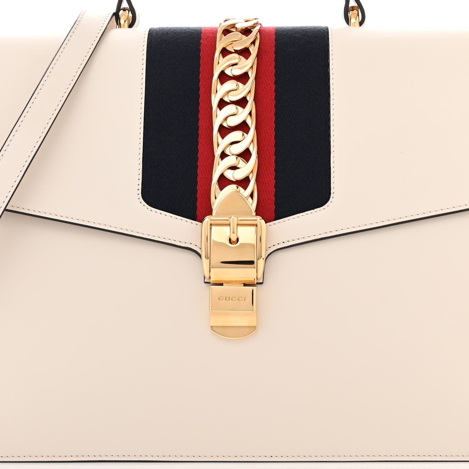 Gucci Calfskin Maxi Sylvie Top Handle Bag White 8 of 10