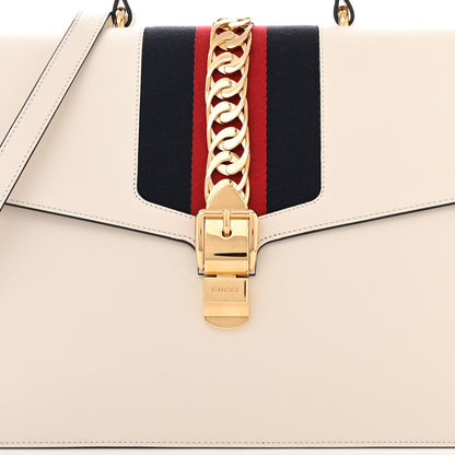 Gucci Calfskin Maxi Sylvie Top Handle Bag White 8 of 10