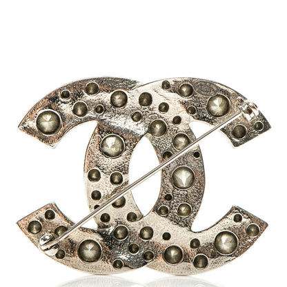 Chanel Crystal Large CC Brooch Silver 3 of 4