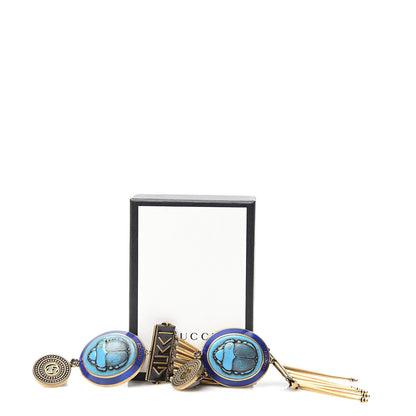 Gucci Metal GG Scarab Tassel Drop Clip Earrings 7 of 7