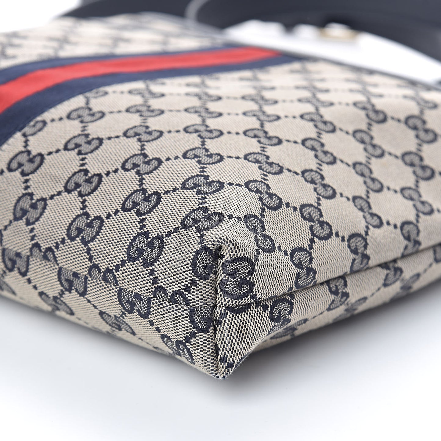GG Supreme Monogram Web Flat Messenger Bag Navy