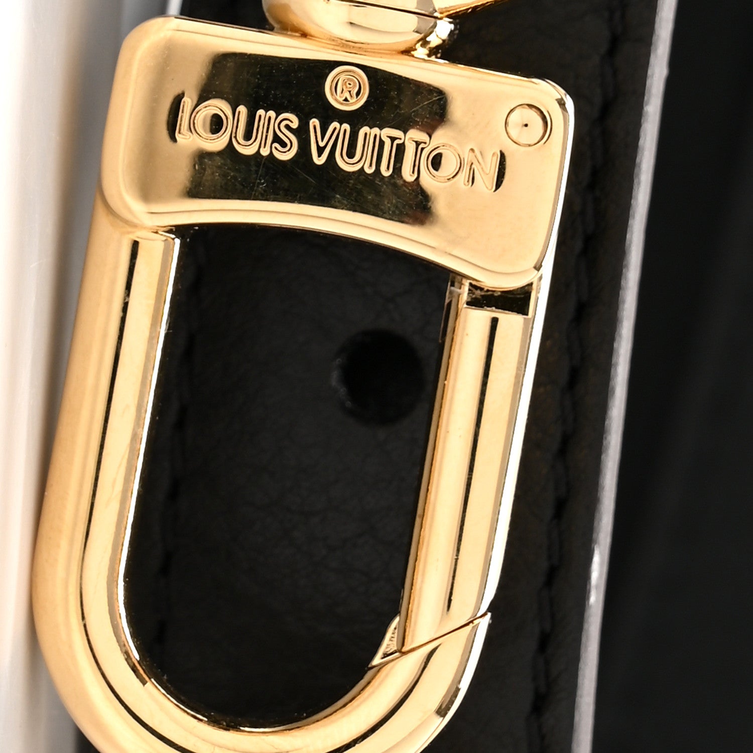 Louis Vuitton Grained Calfskin Adjustable Shoulder Strap Black 4 of 7