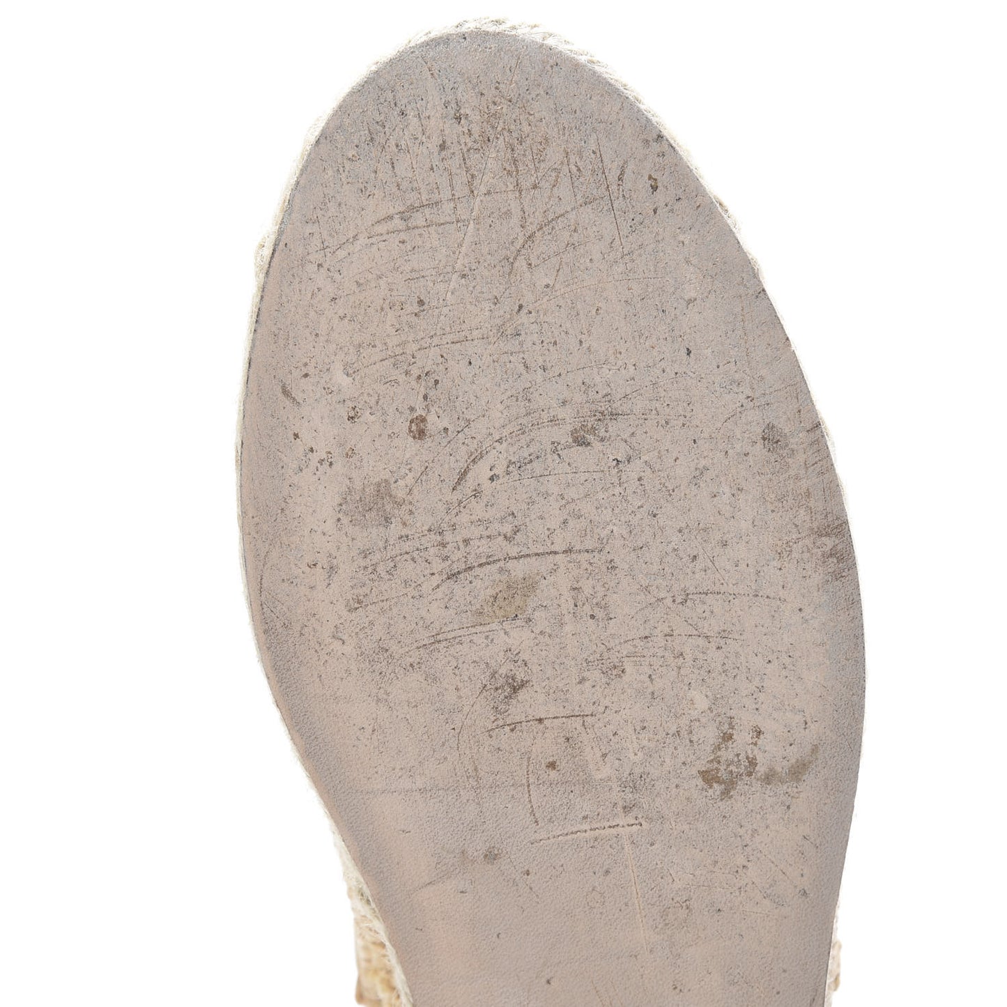Lambskin Grosgrain CC Espadrille Mules 39 Beige Black