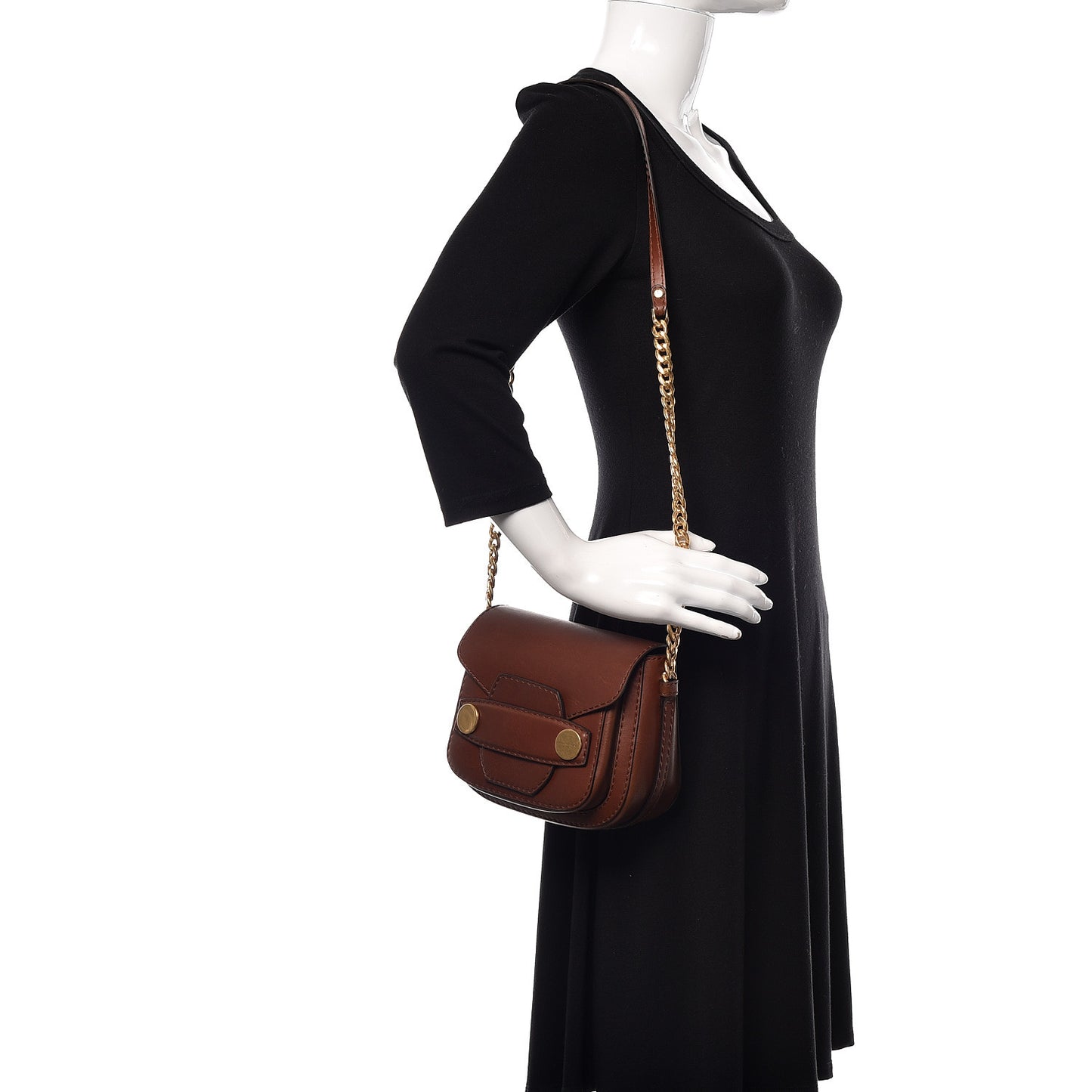 Eco Alter Nappa Popper Shoulder Bag Cognac