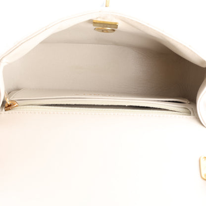 Chanel Shiny Lambskin Quilted Pearl Twist Mini Square Flap Light Grey 5 of 10