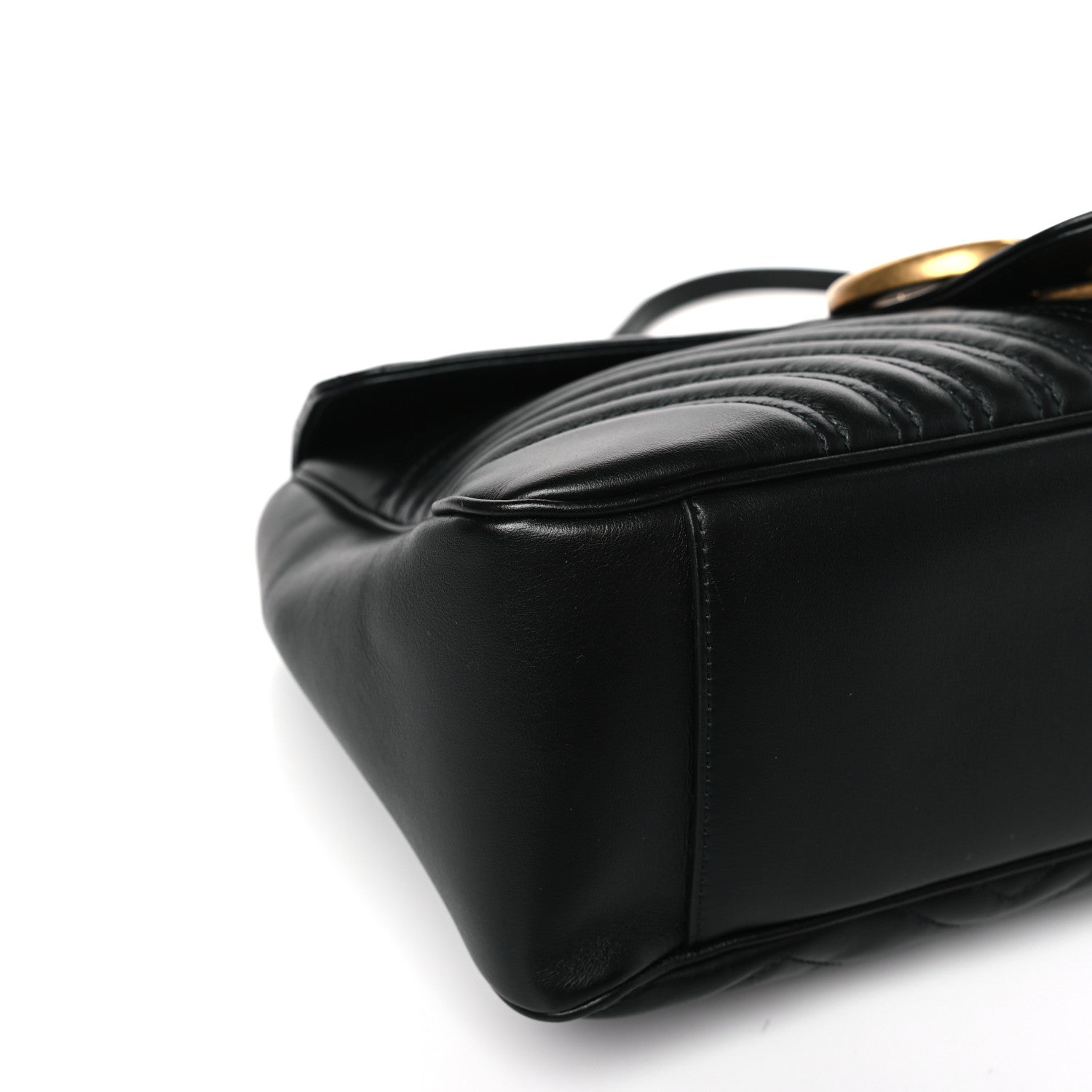 Gucci Calfskin Matelasse Large GG Marmont Shoulder Bag Black 8 of 9
