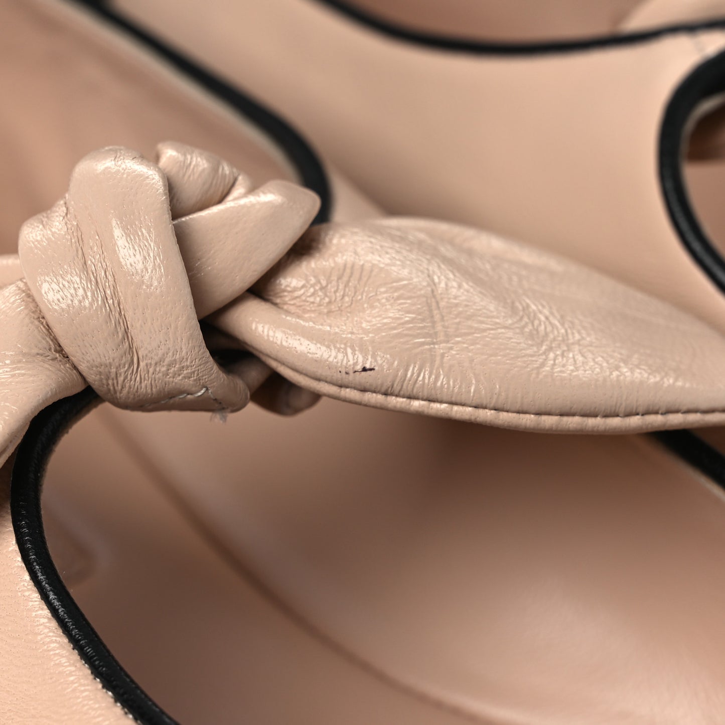 Lambskin Bow Mary Jane Flats 40 Beige Black