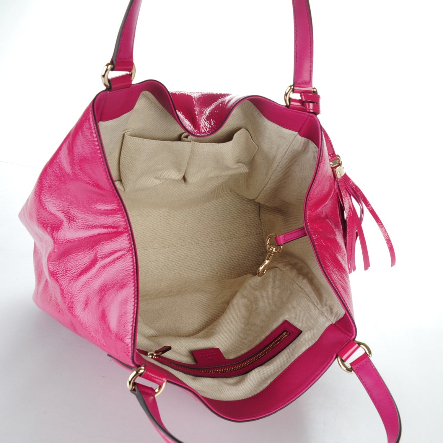 Gucci Vernice Naplack Medium Soho Shoulder Bag Bright Bouganville 5 of 7