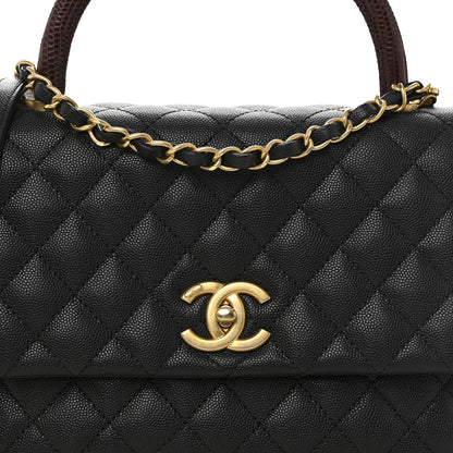 Chanel Caviar Lizard Quilted Small Coco Handle Flap Black 8 of 11