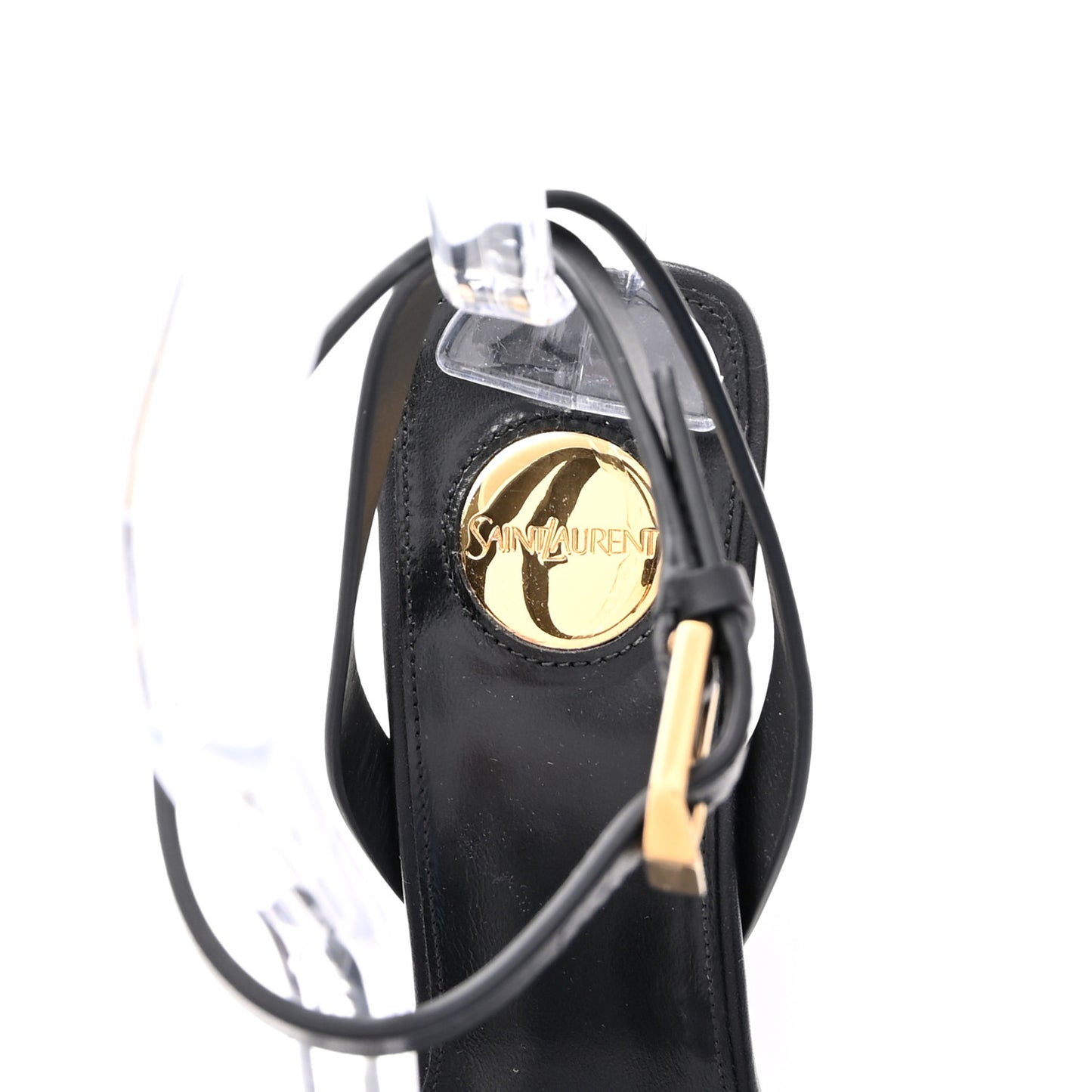 Calfskin Maine Liscio May 90 Wedge Sandals 38 Black