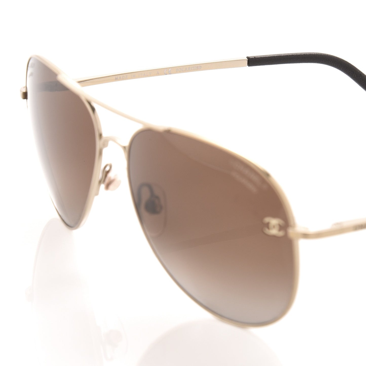 Polarized CC Aviator Sunglasses 4189-T-Q Pale Gold
