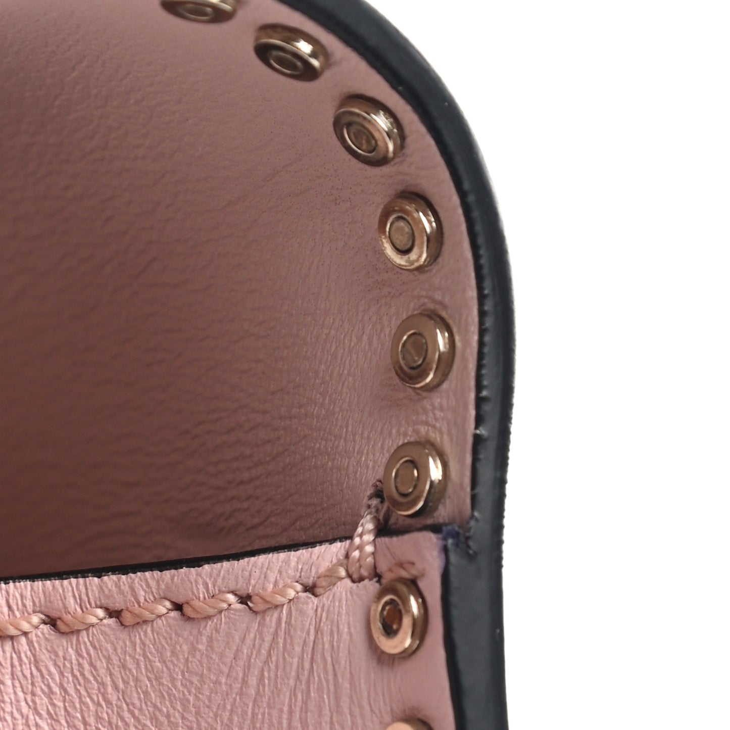 Nappa Micro Rockstud Wristlet Clutch Water Rose