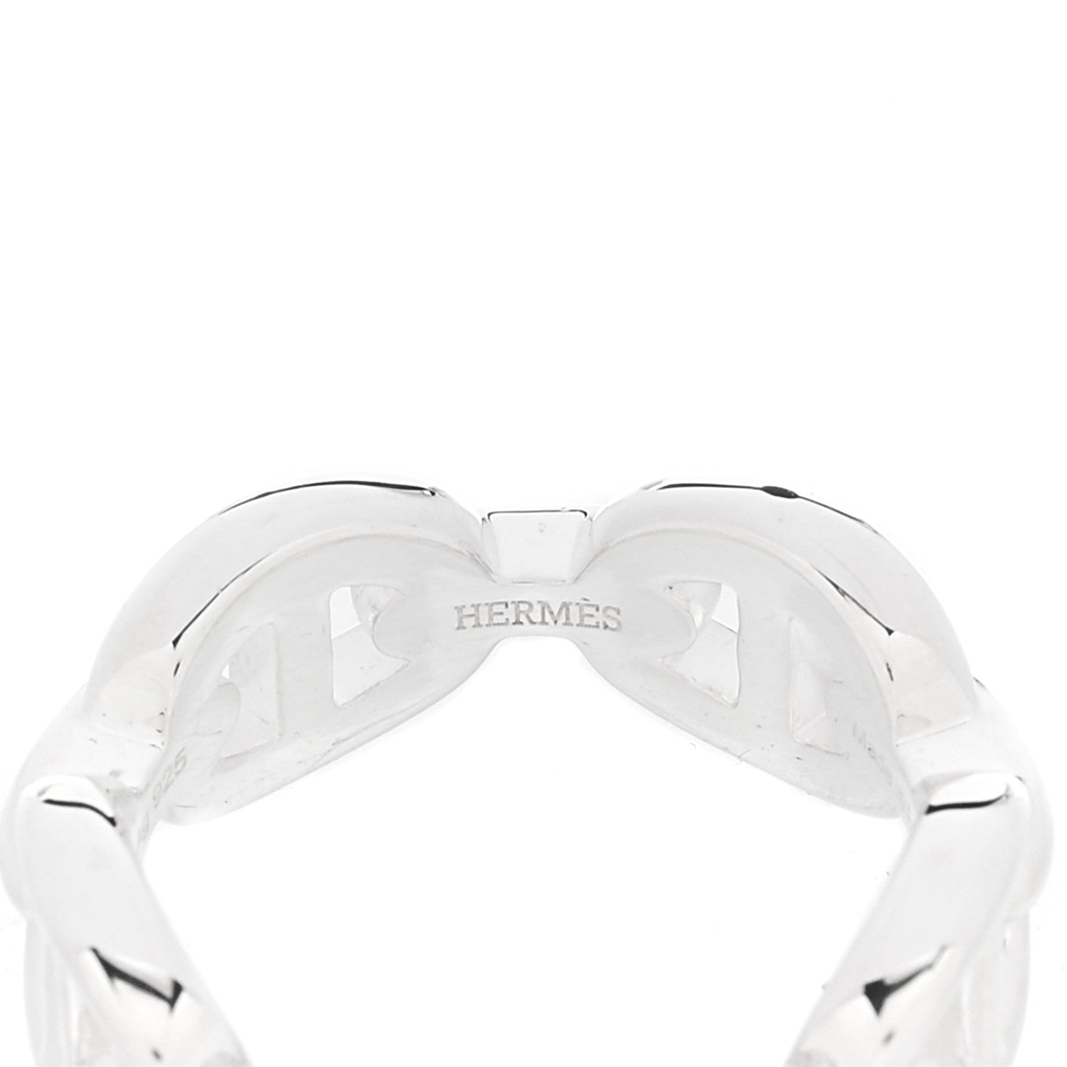Hermes Sterling Silver PM Chaine d'Ancre Enchainee Band Ring 52 6 4 of 8
