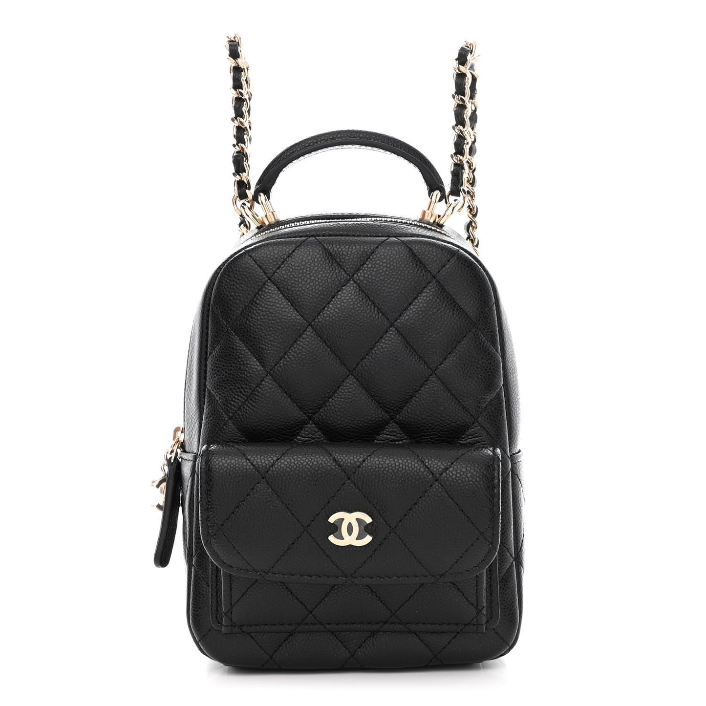 Caviar Quilted CC Mini Classic Backpack Black