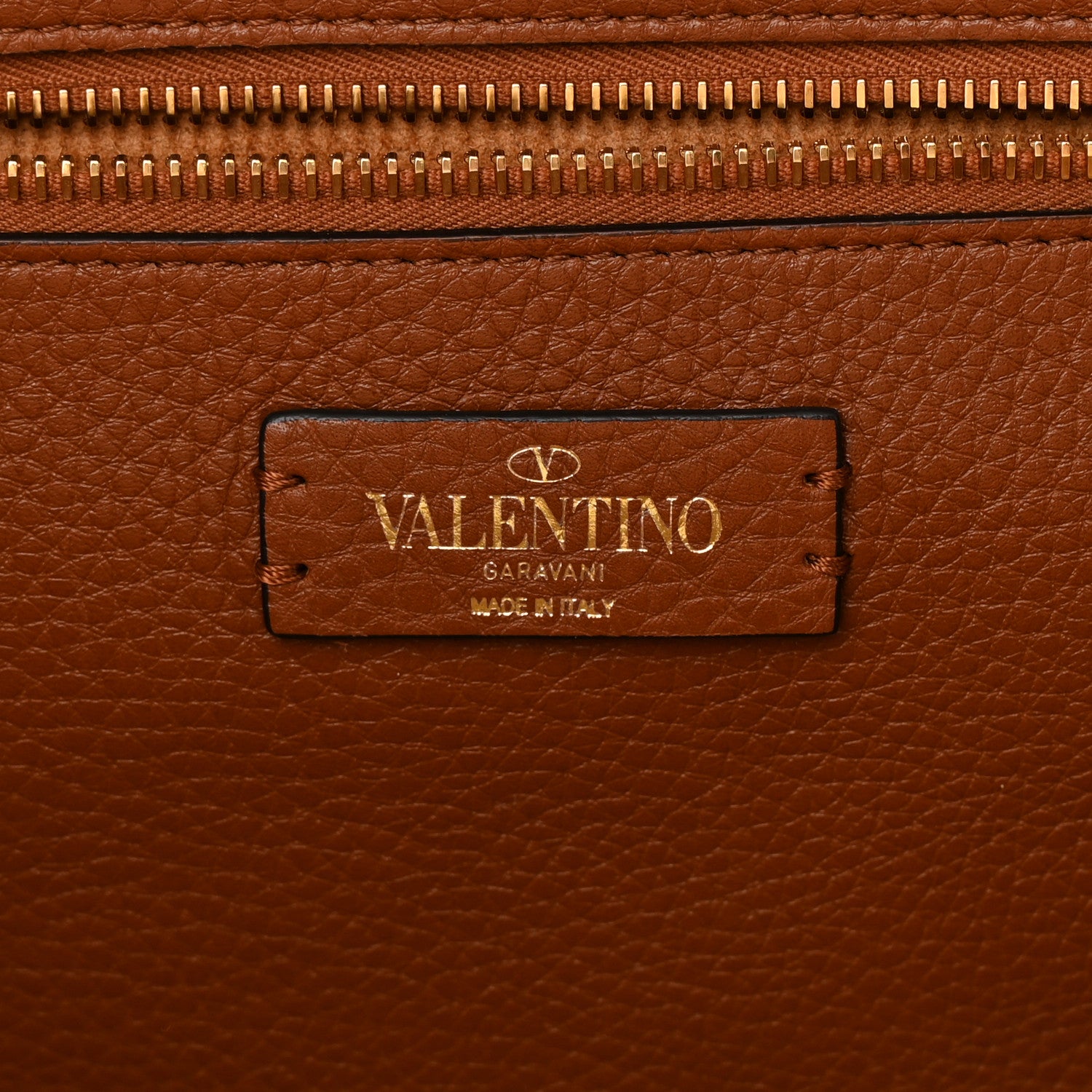 Valentino Garavani Raffia Calfskin Rockstud Tote Naturale Saddle Brown 7 of 12