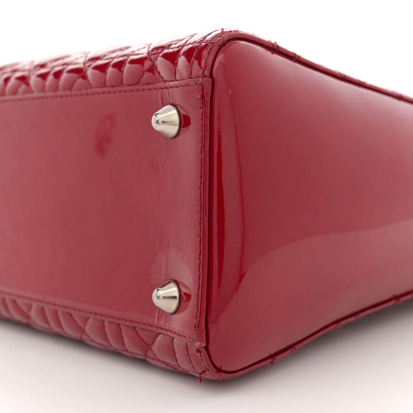 Patent Cannage Large Lady Dior Red