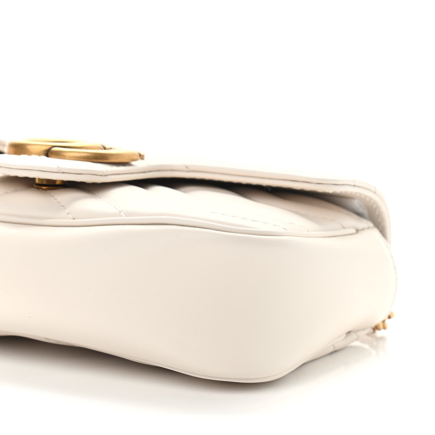 Gucci Calfskin Matelasse Super Mini GG Marmont Shoulder Bag White 9 of 9