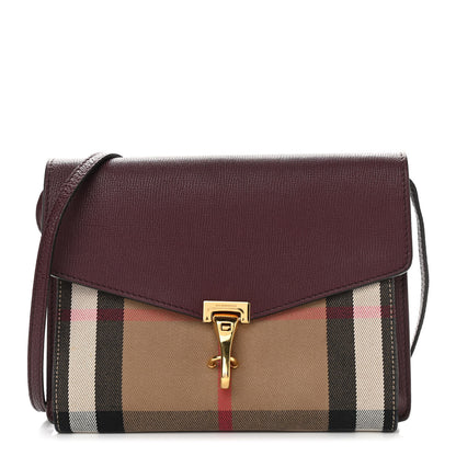 Burberry Grainy Calfskin Vintage Check Small Macken Crossbody Bag Crimson 1 of 14