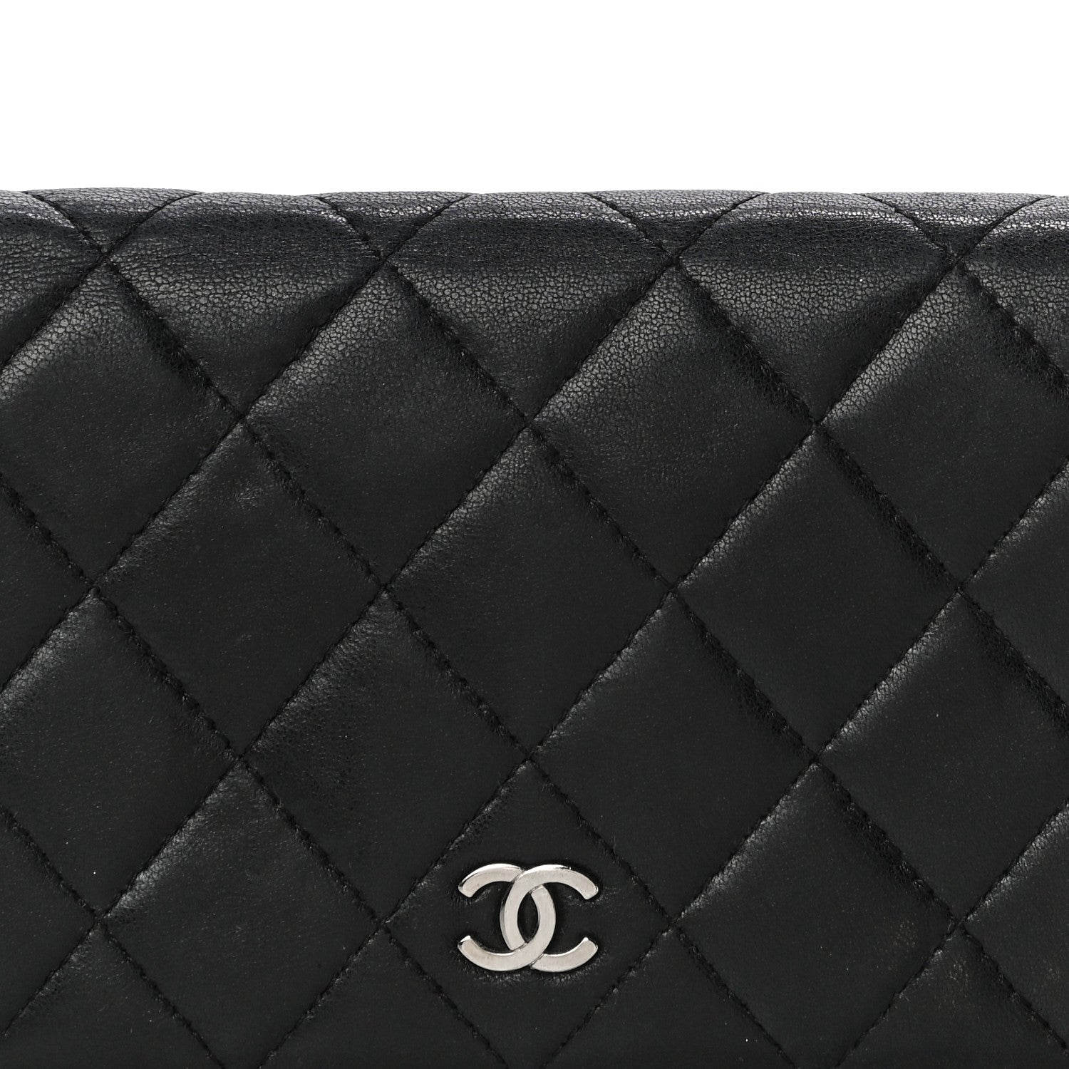 Chanel Lambskin Quilted Yen Wallet Black 8 of 14