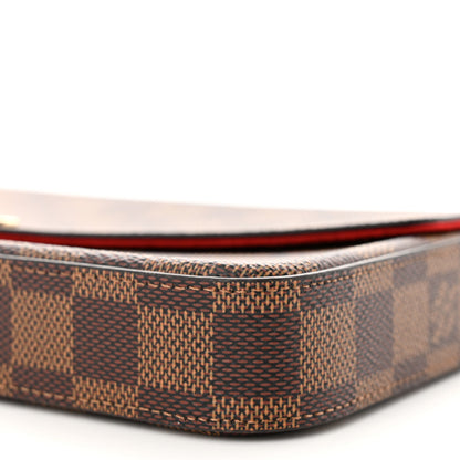 Louis Vuitton Damier Ebene Pochette Felicie Chain Wallet 10 of 11