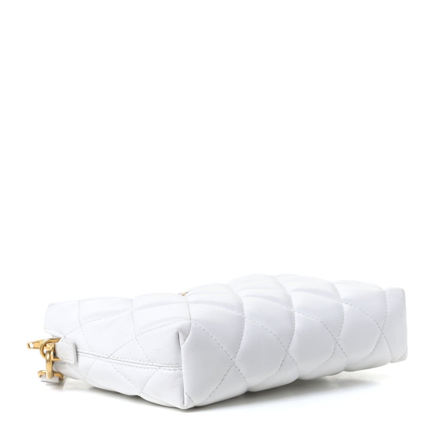 Nappa Calfskin Quilted Touch B Camera Shoulder Bag White