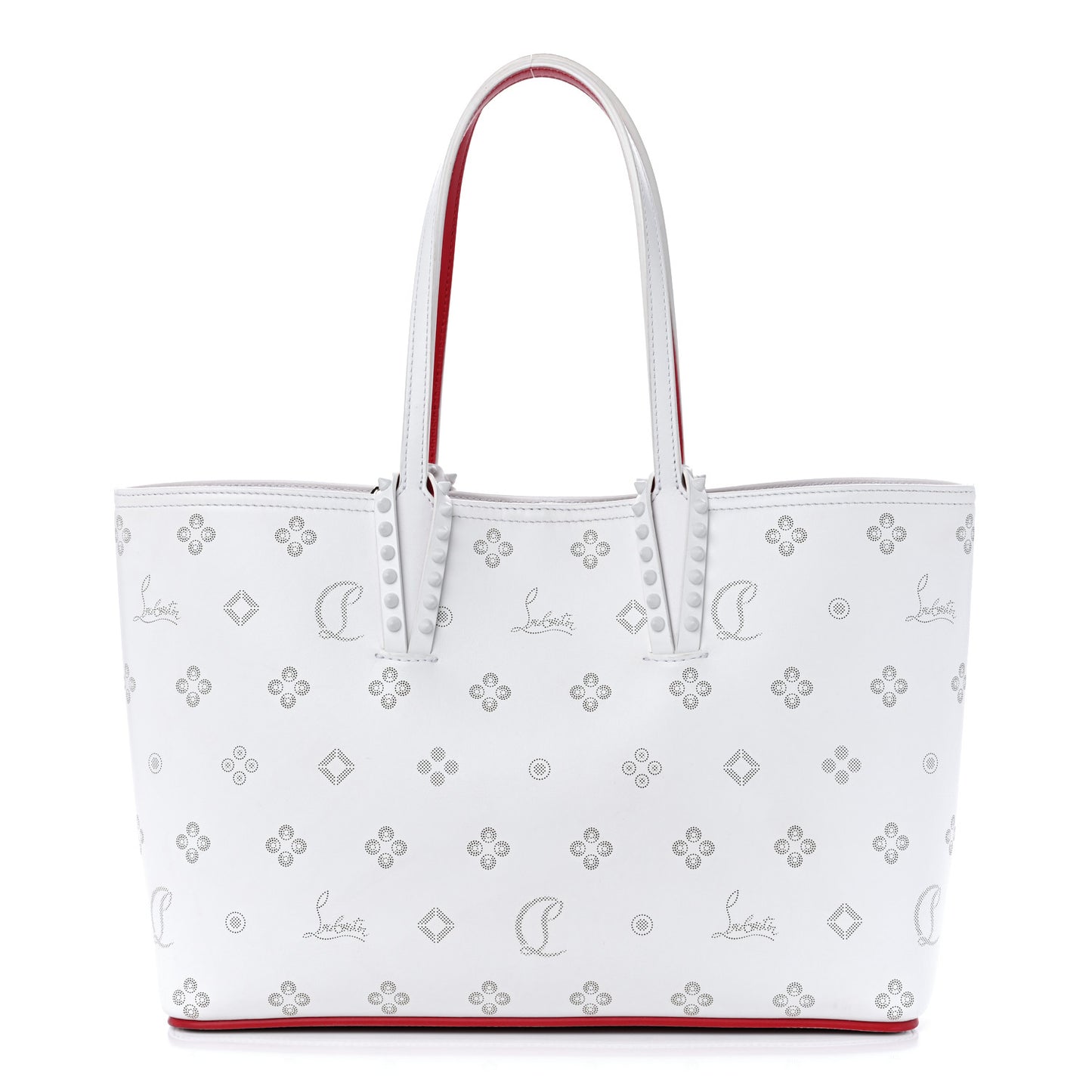 Calfskin Loubinthesky Mini East West Cabata Tote White