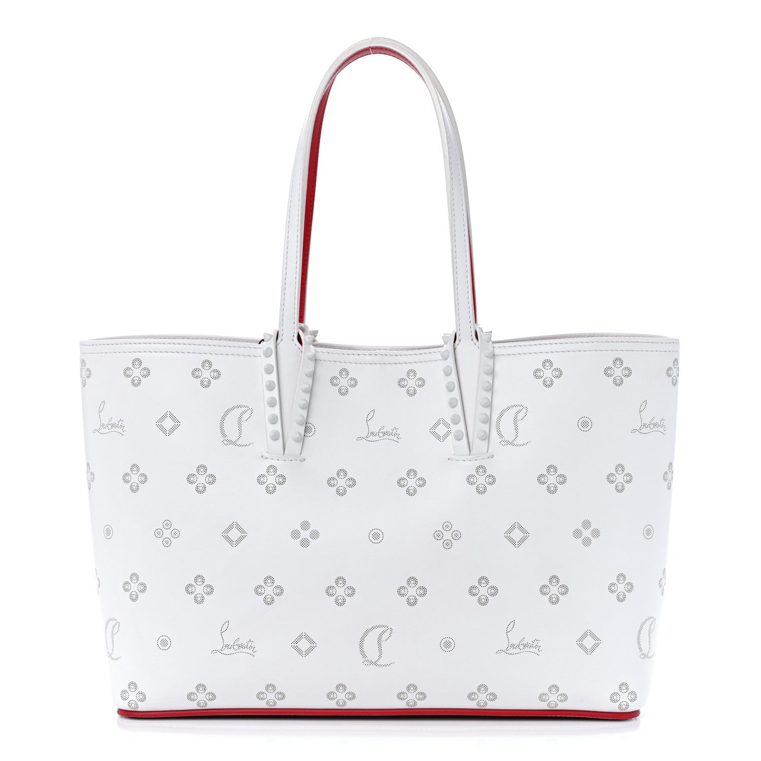 Christian Louboutin Calfskin Loubinthesky Mini East West Cabata Tote White 1 of 12