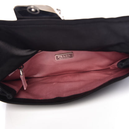 Prada Satin Crystal Clutch Black 5 of 10