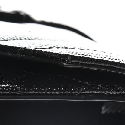 Saint Laurent Grain De Poudre Textured Mixed Matelasse Triquilt Small Monogram Satchel Black 10 of 11