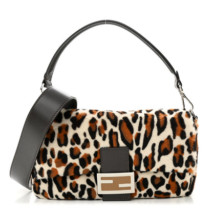 Fendi Calf Hair Leopard Print Baguette Moro 1 of 10