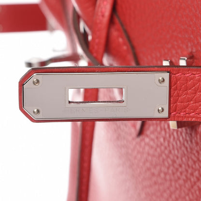 Hermes Taurillon Clemence Birkin 35 Rouge Casaque 18 of 30