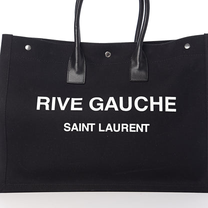 Saint Laurent Linen Calfskin Rive Gauche Tote Black 6 of 8