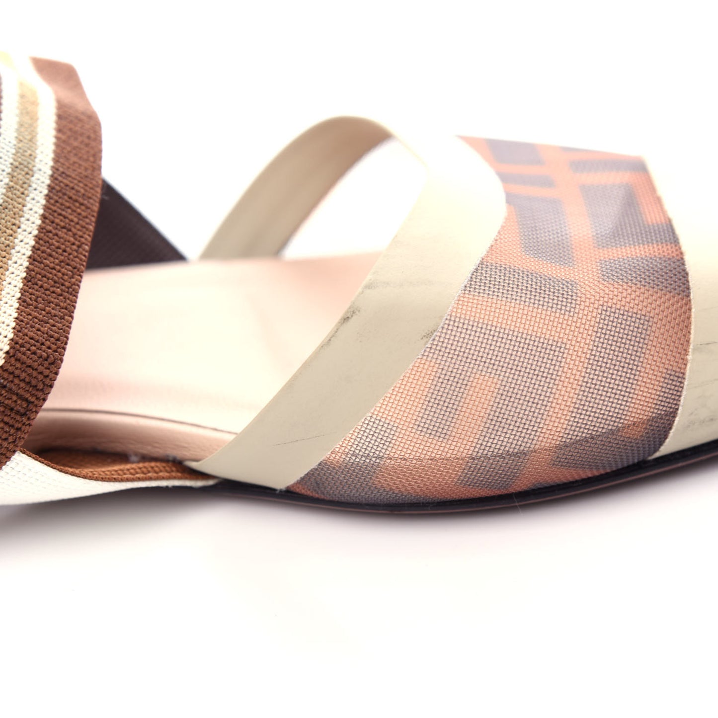Technical Mesh FF Colibri Slingback Ballerina Flats 39 Tobacco Moro Camelia Beige Caramello