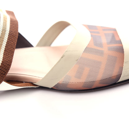 Fendi Technical Mesh FF Colibri Slingback Ballerina Flats 39 Tobacco Moro Camelia Beige Caramello 11 of 11