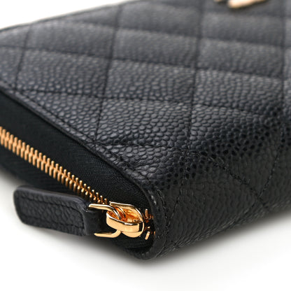 Chanel Caviar Quilted Large Gusset Zip Around Wallet Black 10 of 15