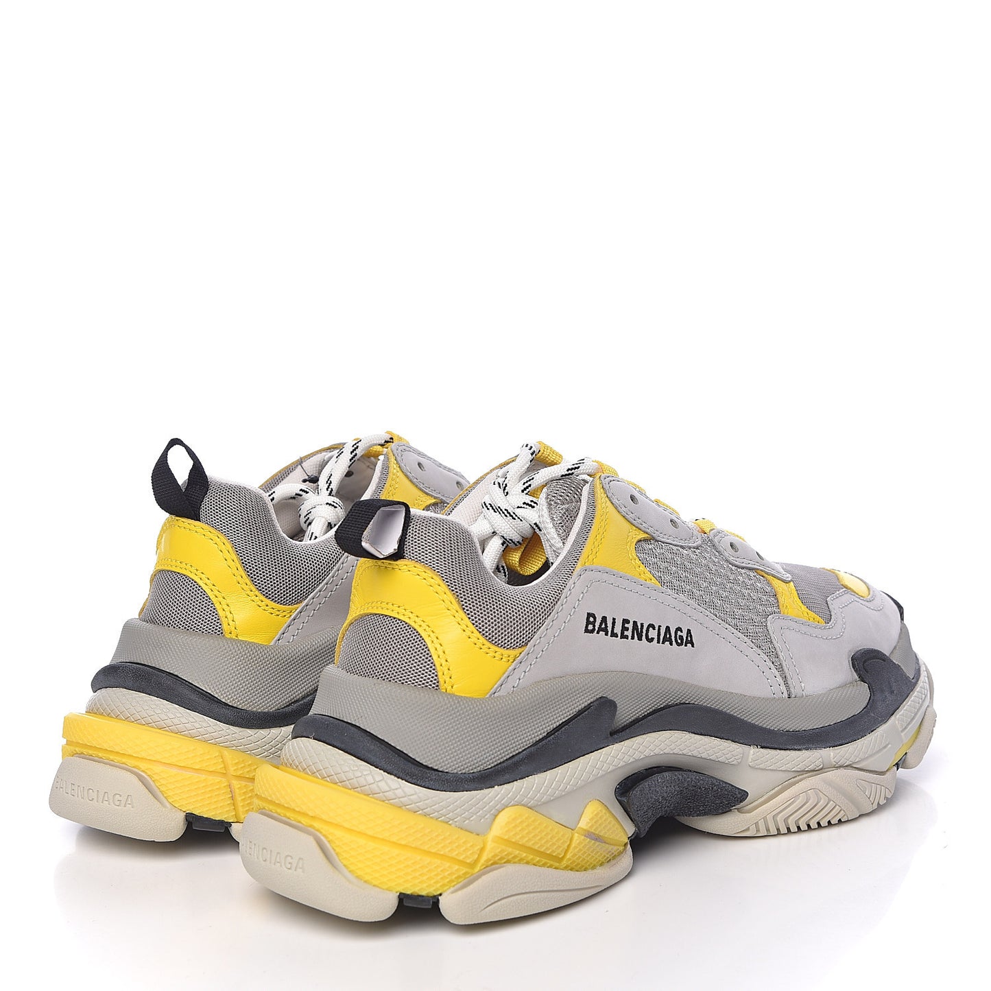 Fabric Mesh Womens Triple S Sneakers 39 Yellow Grey White