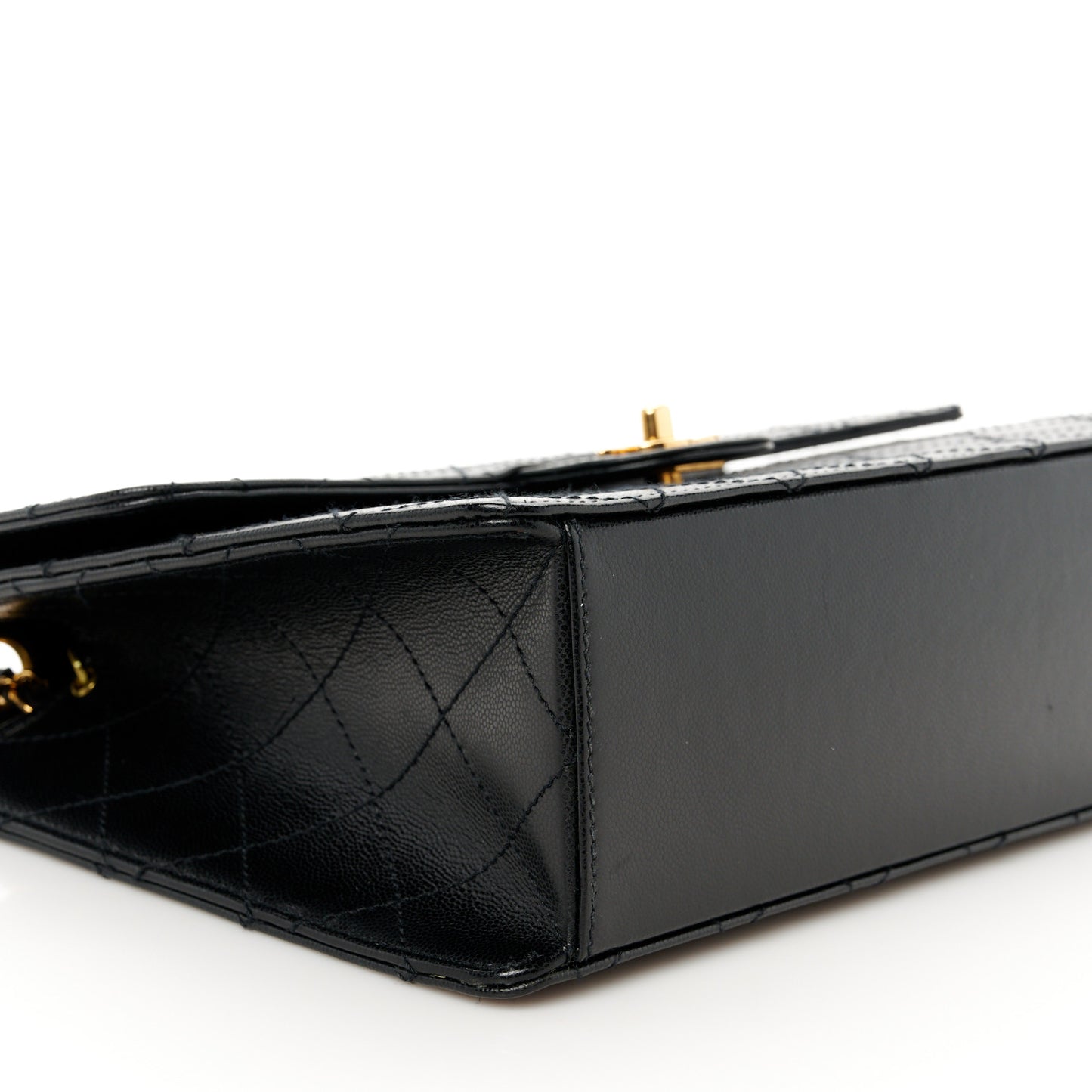 Caviar Stitch Jumbo Single Flap Black
