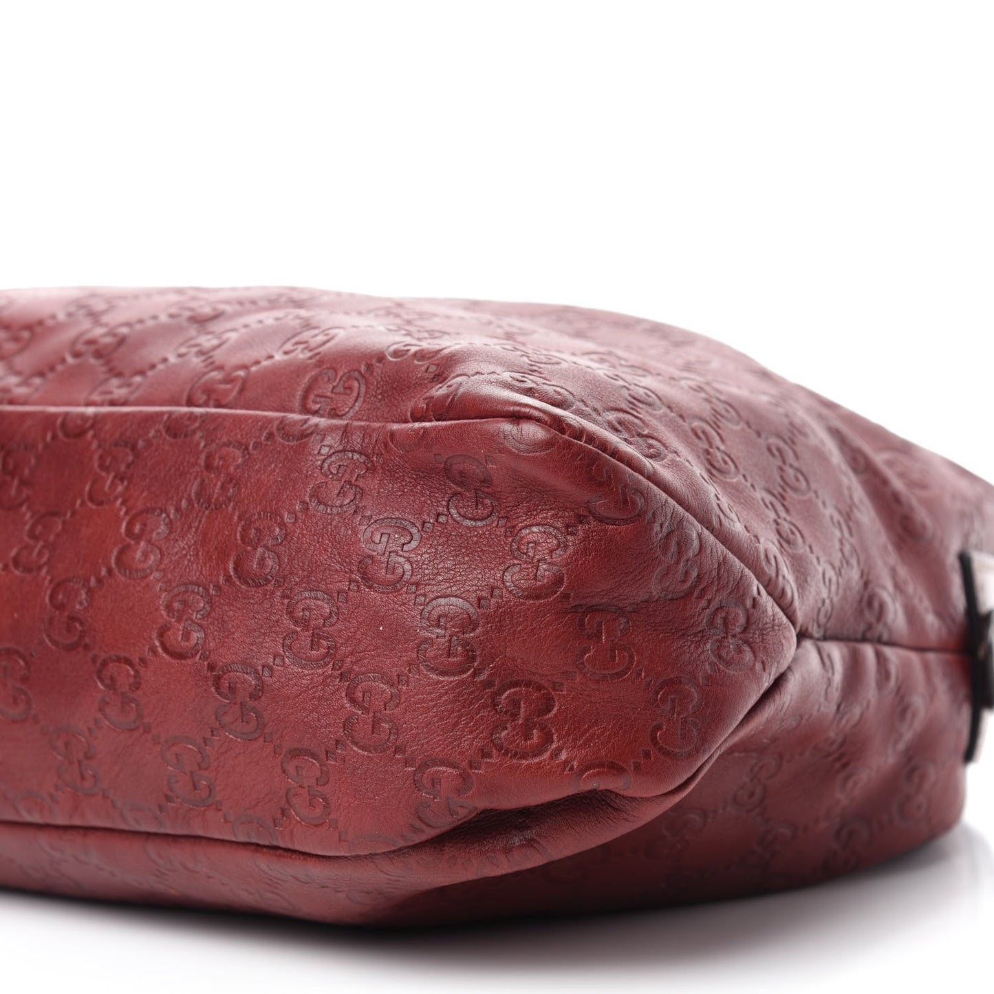 Guccissima Medium Horsebit Chain Hobo Red