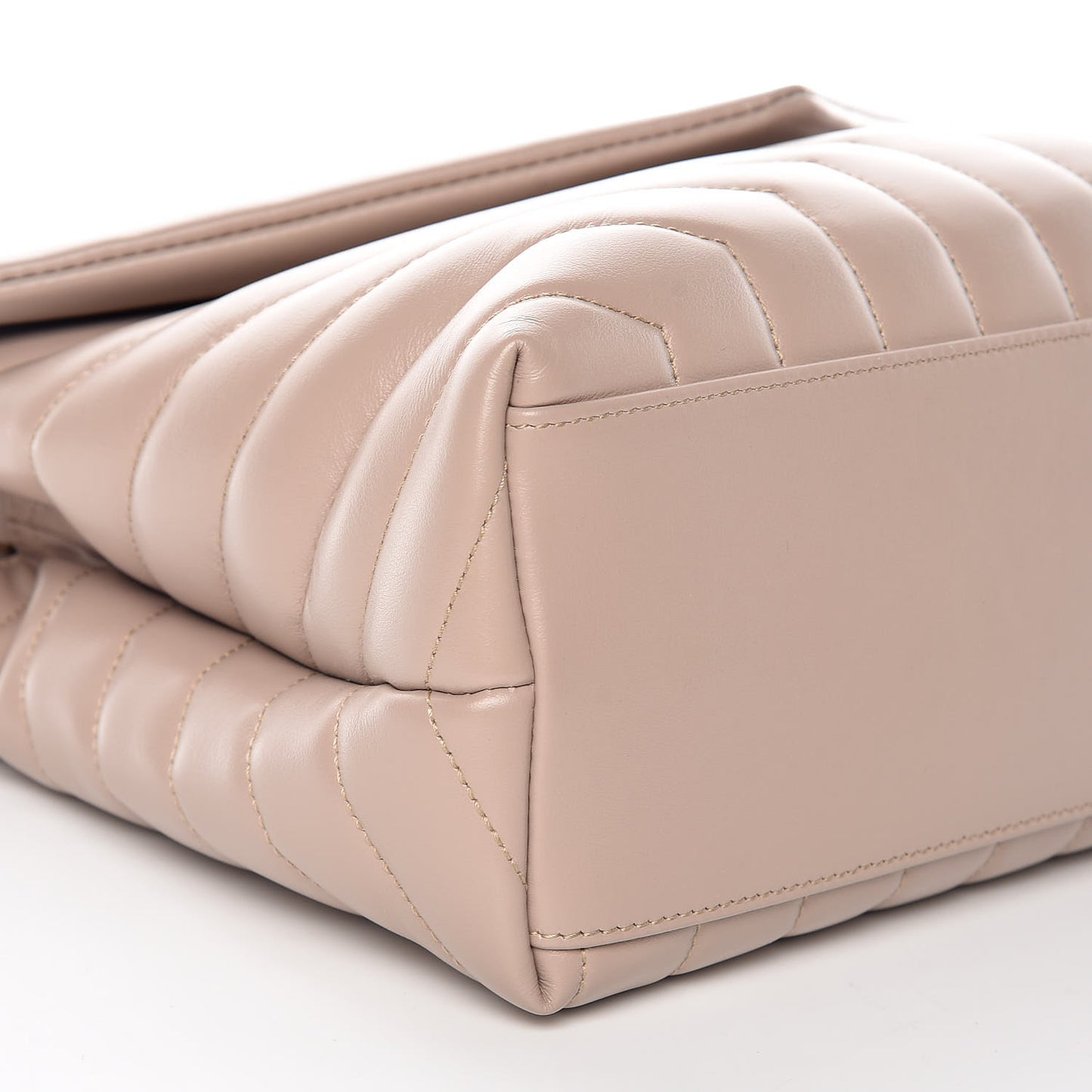 Calfskin Y Quilted Monogram Medium Loulou Chain Satchel Light Natural