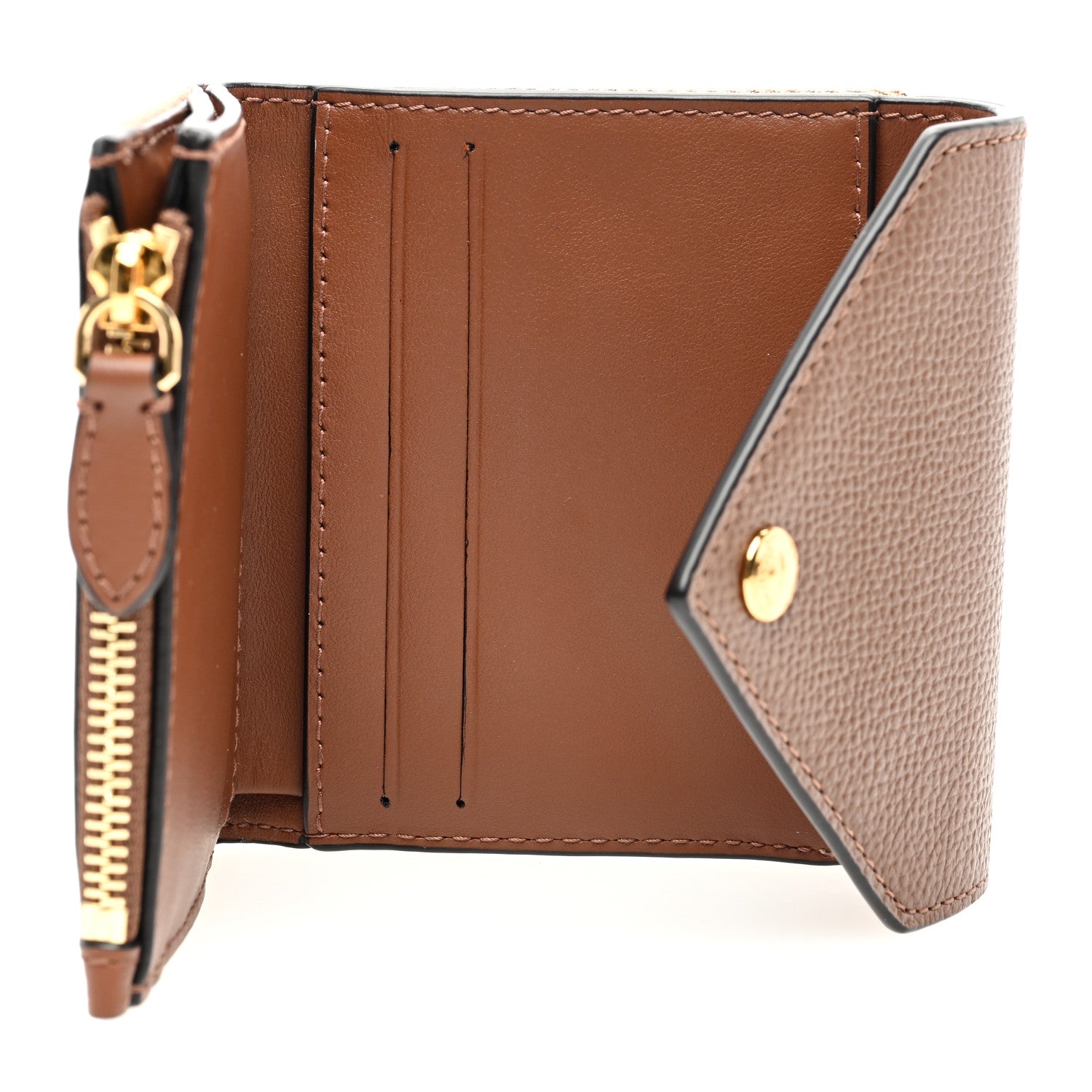 Burberry Grainy Calfskin Vintage Check Lila Tri-Fold Wallet Tan 5 of 6