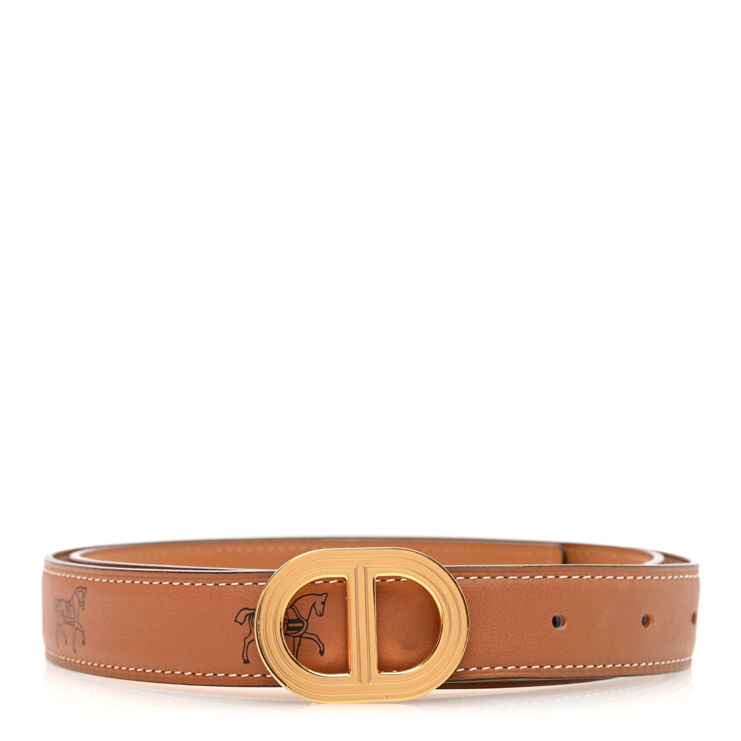 Hermes Swift Printed 24mm Rivage Belt 75 30 Gold 1 of 5
