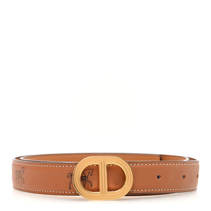 Hermes Swift Printed 24mm Rivage Belt 75 30 Gold 1 of 5