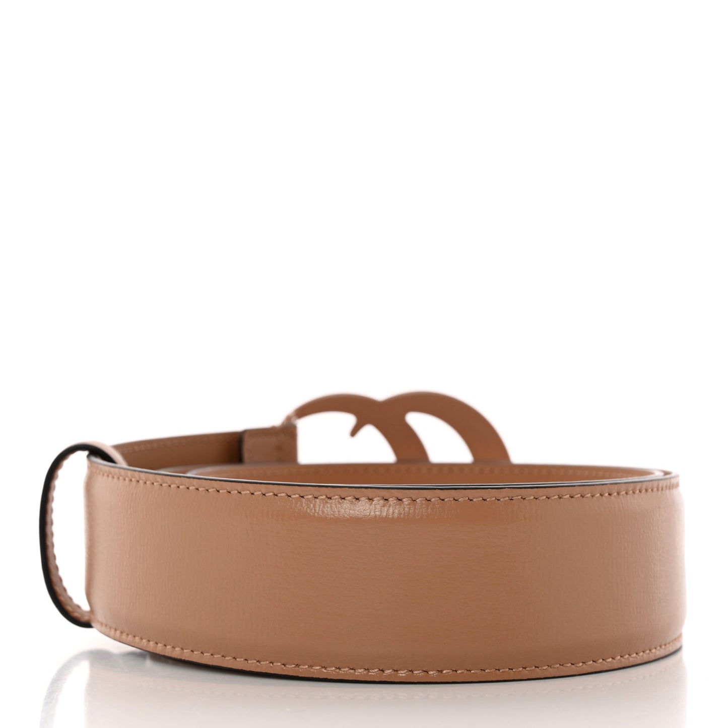 Azalea Calfskin Enamel Monochrome Double G 40mm Belt 80 32 Camelia