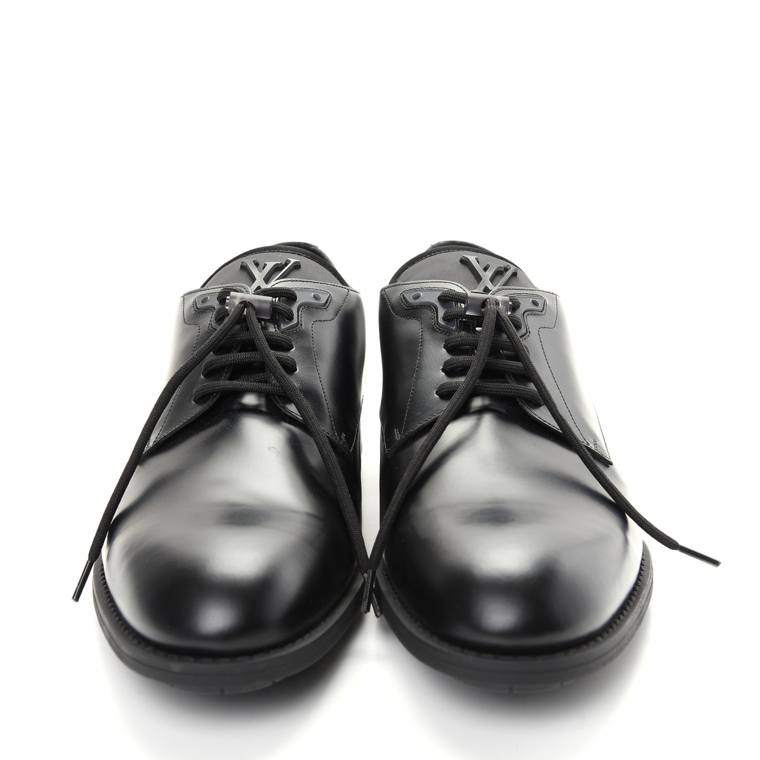 Louis Vuitton Calfskin Mens Formal Derby Shoes 10 Black 2 of 10